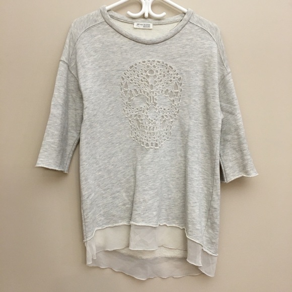 Zara Sweaters - Zara W&B Collection Skull Tunic Sweatshirt